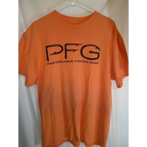 Columbia PFG Performance Fishing Gear T-Shirt Graphic Tee Orange Large‎ - Picture 1 of 3